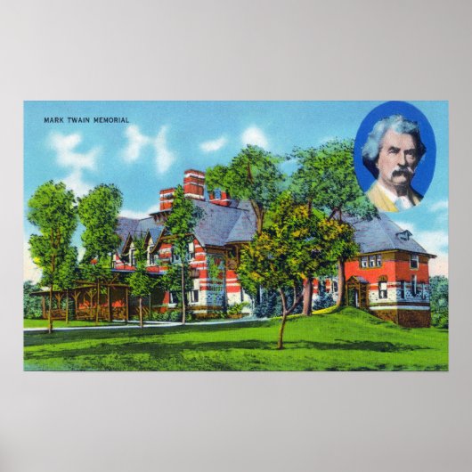 Poster Vue extérieure du mémorial Mark Twain (Devant)
