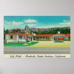 Poster Vue extérieure du Motel Golf, Montecito