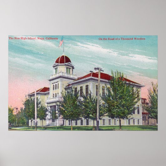 Poster Vue extérieure du nouveau lycée Napa, CA (Devant)