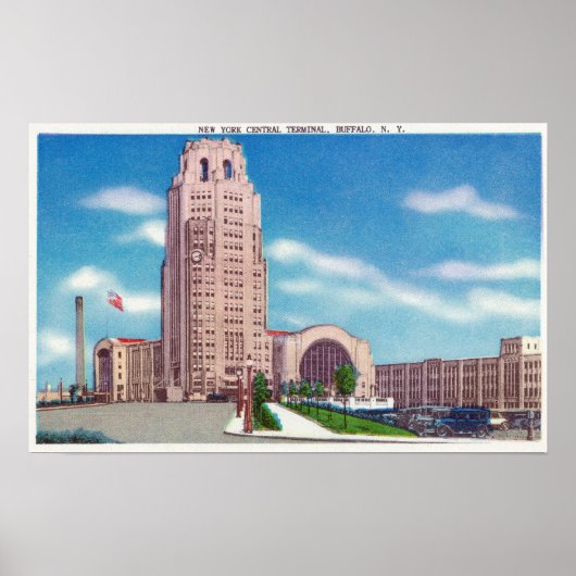 Poster Vue extérieure du NY Central Terminal Bldg (Devant)