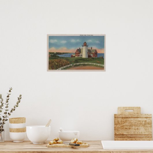 Poster Vue extérieure du phare de Nobska (Cuisine)
