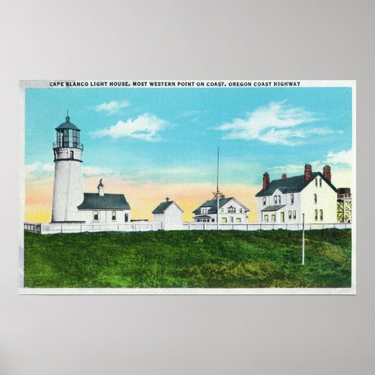 Poster Vue extérieure du phare du Cap BlancoCôte (Devant)