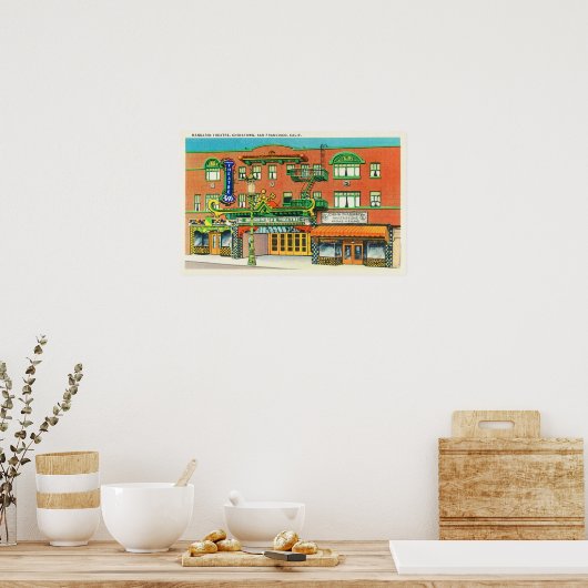 Poster Vue extérieure du théâtre Mandarin, (Cuisine)