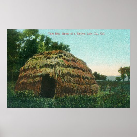 Poster Vue extérieure d'un comté de Tule HutLake, CA (Devant)