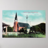 Poster Vue extérieure d'une église catholique (Devant)