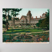 Poster Vue extérieure sur l'Hôtel del Monte et ses jardin (Devant)