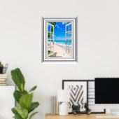 Poster Vue fausse de la scène de plage 3D réaliste (Bureau à domicile)