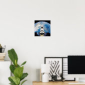 Poster Vue Fish Eye Navette Spatiale Atlantis Orbite Terr (Bureau à domicile)