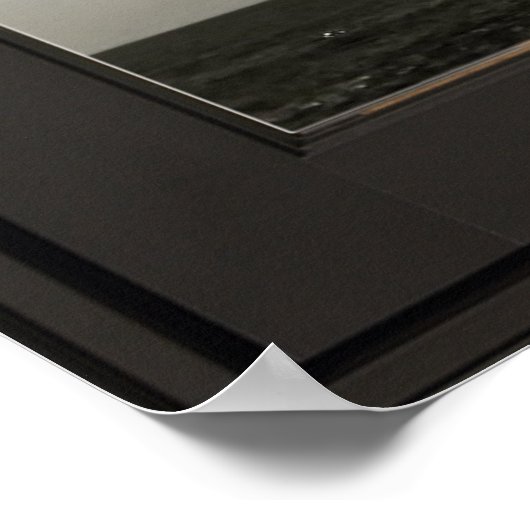 Poster Vue Fleur de l'arbre blanc mineux à cadre noir (Coin)