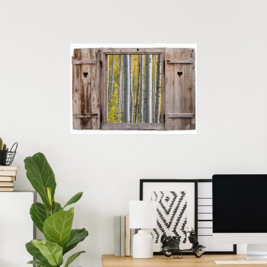 Poster Vue Forêt de bouleau (Bureau à domicile)