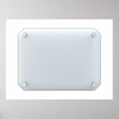 Poster Vue frontale du panneau en verre transparent (Devant)