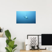 Poster Vue frontale d'un requin tigre (Bureau à domicile)