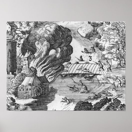 Poster Vue générale de la bataille de Muhlberg (Devant)