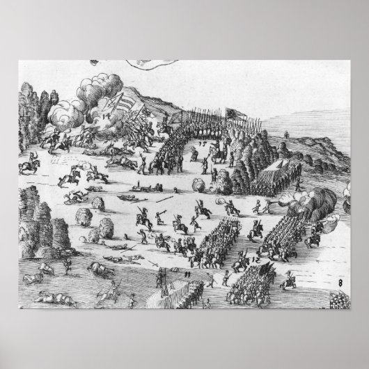 Poster Vue générale de la bataille de Muhlberg (Devant)