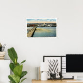 Poster Vue générale du MIT et du pont Harvard, (Bureau à domicile)