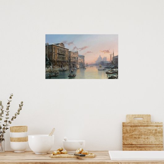 Poster Vue Hiver Sur Le Grand Canal, Venise, (Cuisine)