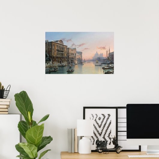 Poster Vue Hiver Sur Le Grand Canal, Venise, (Bureau à domicile)