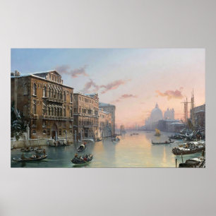 Poster Vue Hiver Sur Le Grand Canal, Venise,
