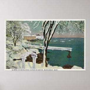 Poster Vue hivernale du port de Marblehead