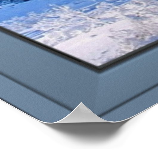 Poster Vue hivernale sur la neige fraîche - fausse illusi (Coin)