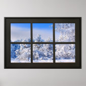 Poster Vue hivernale sur la neige fraîche - fausse illusi (Devant)