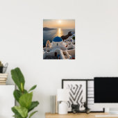 Poster Vue imprenable sur Santorin (Bureau à domicile)