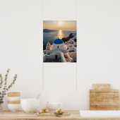 Poster Vue imprenable sur Santorin (Cuisine)