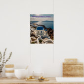 Poster Vue imprenable sur Santorin (Cuisine)