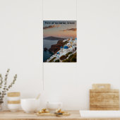 Poster Vue imprenable sur Santorin (Cuisine)