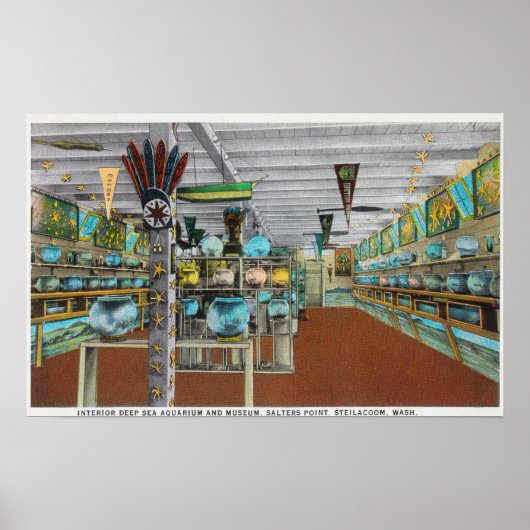 Poster Vue intérieure de l'aquarium de Deep Sea (Devant)