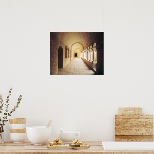 Poster Vue intérieure du cloître, fondé en 1148 (Cuisine)