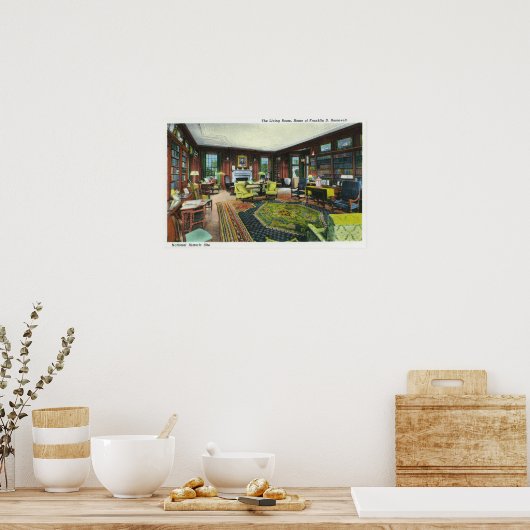 Poster Vue intérieure du salon de FDR (Cuisine)