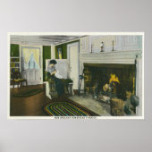 Poster Vue intérieure d'une ferme de la Nouvelle-Angleter (Devant)