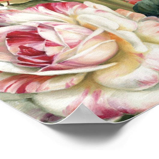 Poster Vue Jardin Fleurs Jetées (Coin)