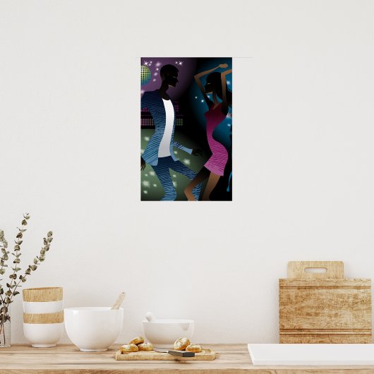 Poster Vue latérale des gens qui dansent au micro (Cuisine)