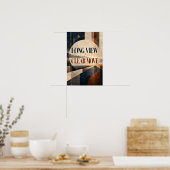 Poster Vue longue mouvement clair typographie géométrique (Cuisine)