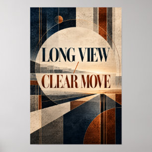 Poster Vue longue mouvement clair typographie géométrique
