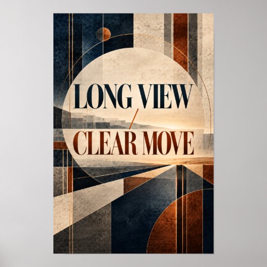 Poster Vue longue mouvement clair typographie géométrique (Devant)