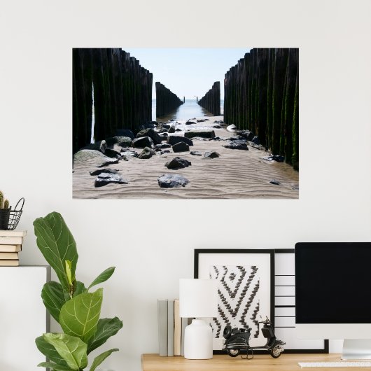 Poster Vue mer - mer (Bureau à domicile)