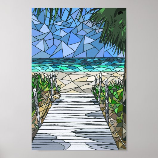 Poster Vue mer mosaïque 288 (Devant)