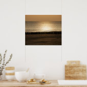 Poster Vue mer - sur la plage au coucher du soleil (Cuisine)