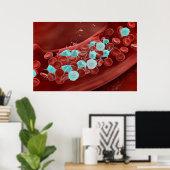 Poster Vue Microscopique De La Cloture Du Sang (Bureau à domicile)
