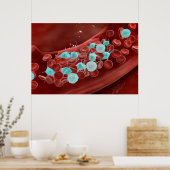 Poster Vue Microscopique De La Cloture Du Sang (Cuisine)