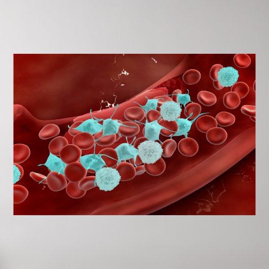 Poster Vue Microscopique De La Cloture Du Sang (Devant)