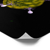 Poster Vue Microscopique De L'Attaque Aux Bactériophages (Coin)