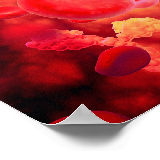 Poster Vue Microscopique Des Anitcorps Humains (Coin)