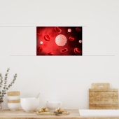 Poster Vue Microscopique Des Cellules De Sang Blanc (Cuisine)