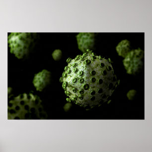 Poster Vue Microscopique Du Virus Du VIH 1