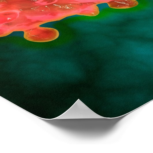 Poster Vue Microscopique D'Une Cellule Leucémique (Coin)