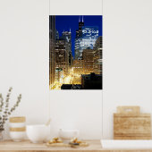 Poster Vue nocturne de Chicago (Cuisine)